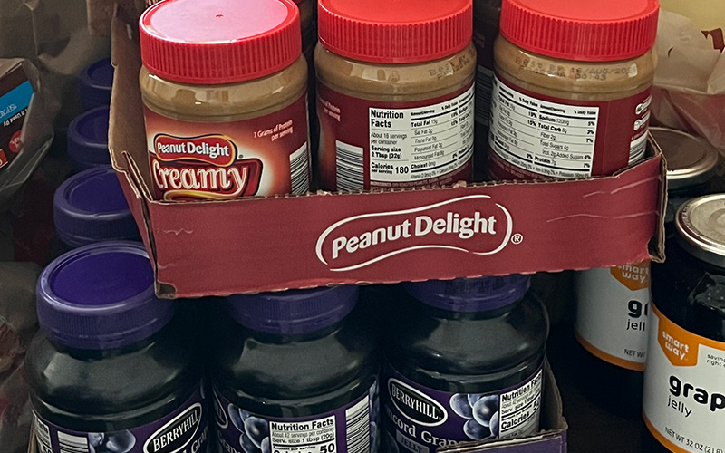 Donated peanut butter & jelly